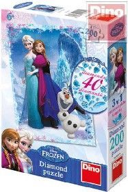 Puzzle 200 dílků Ledové království (Frozen) set s drahokamy 200 dílků