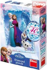 Puzzle 200 dílků Ledové království (Frozen) set s drahokamy 200 dílků dino