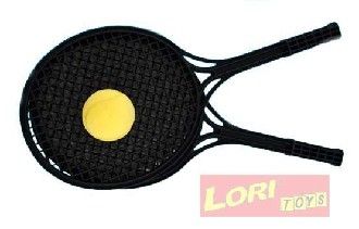 Soft tenis black (2 černé rakety a míček) LORI