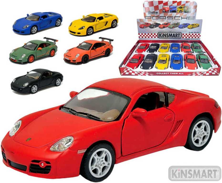 Auto model 1:36 PORSCHE CAYMAN S kov PB 13cm 3 druhy 6 barev Kinsmart