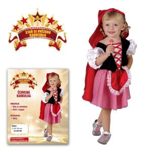 KARNEVAL Šaty ČERVENÁ KARKULKA vel. XS (92-104 cm) 3-4 let KOSTÝM