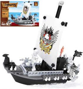 Stavebnice PIRÁTI pirátská loď sada 125 dílků + 2 figurky plast