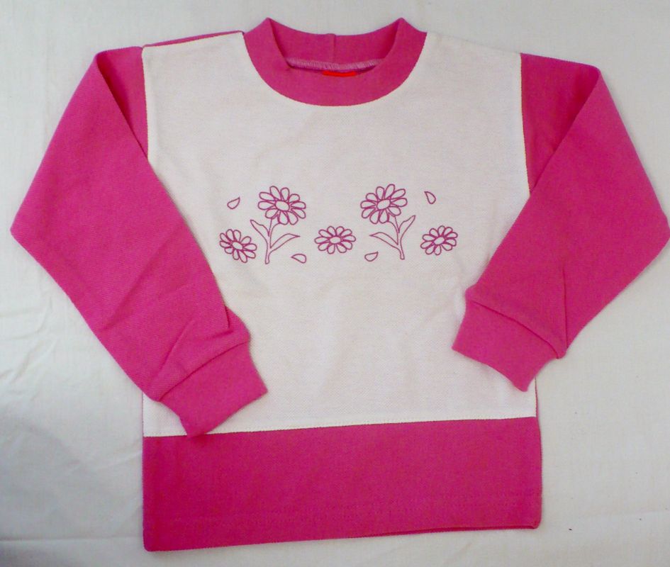 Tričko s dlouhým rukávem růžová+ bílá vel.92