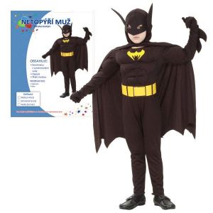 KARNEVAL Šaty NETOPÝŘÍ MUŽ vel. M (120-130 cm) 5-9 let KOSTÝM Batman