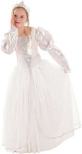 KARNEVAL Šaty PRINCEZNA BÍLÁ vel. M (120-130 cm) 5-9 let KOSTÝM
